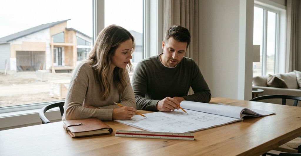 homem e mulher planejando sua casa